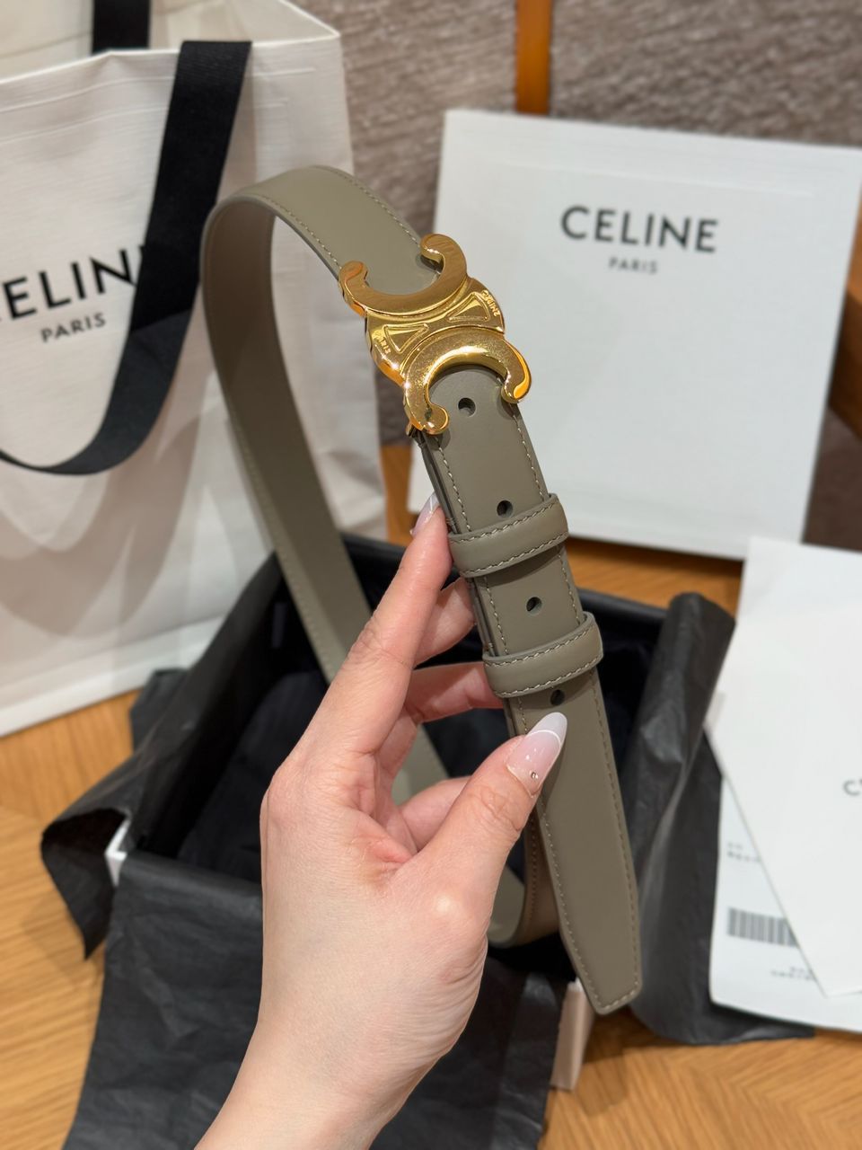 Celine Triomphe Leather Belt
