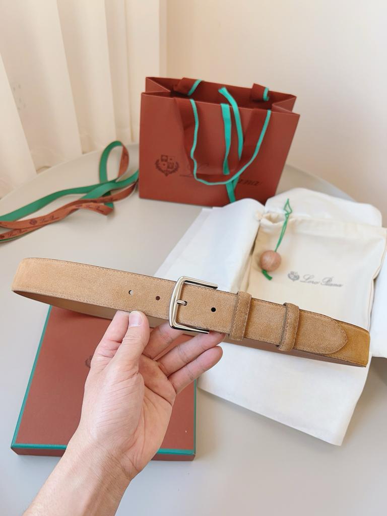 Loro Piana – Alsavel Belt Suede Calf Split