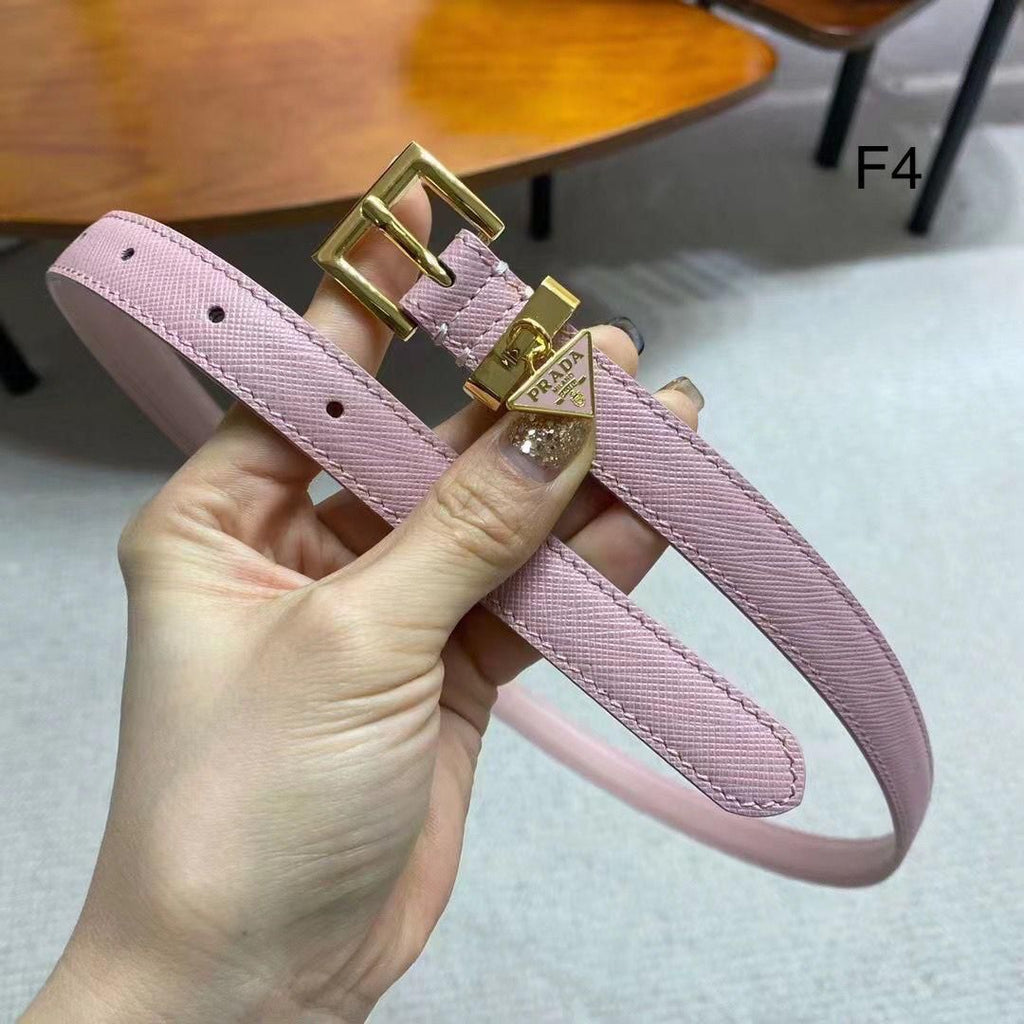 PRADA — Saffiano Leather Belt with Triangle Logo