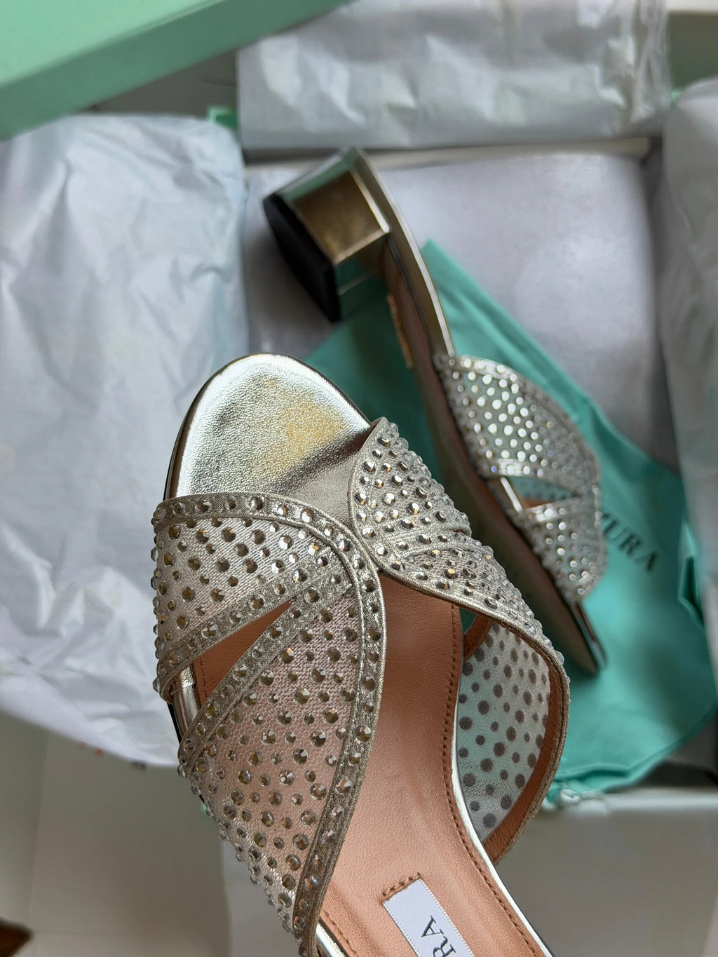 Aquazzura Crystal Lover 35 mules