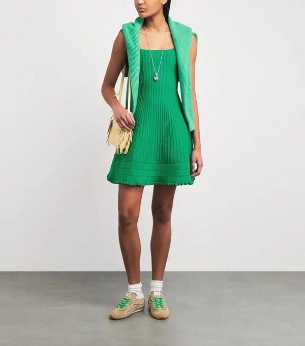 Maje Ribbed Knit Skater Dress