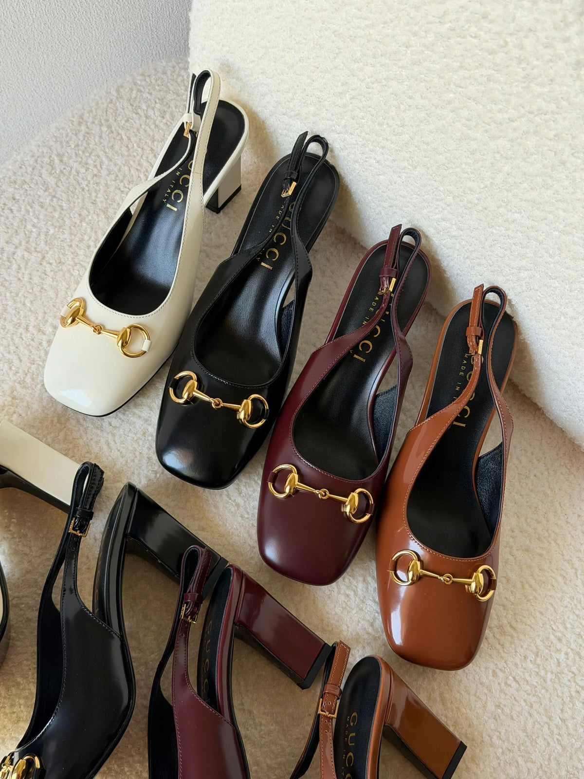 Gucci Leather Horsebit Slingback Pumps