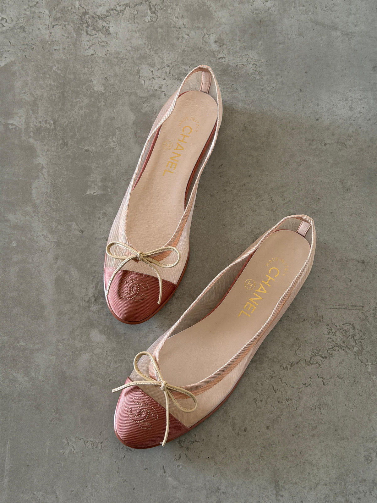 Chanel Mesh & Grosgrain Ballerina