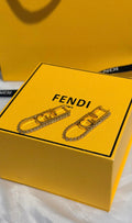 FENDI O'Lock-motif Crystal Earrings | Gold