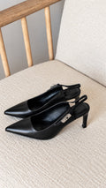 Hermès Leather Pointed-Toe Slingback Pumps