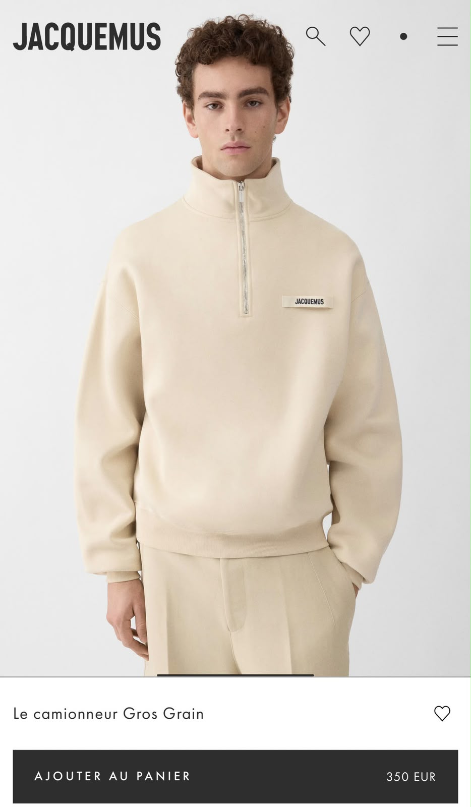 Jacquemus Quarter-Zip Sweatshirt