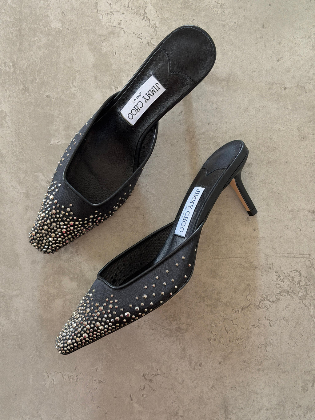 Jimmy Choo Crystal Embellished Pointed-Toe Mules