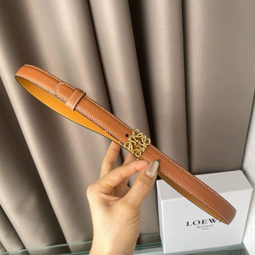 LOEWE Anagram Pebble Leather Belt