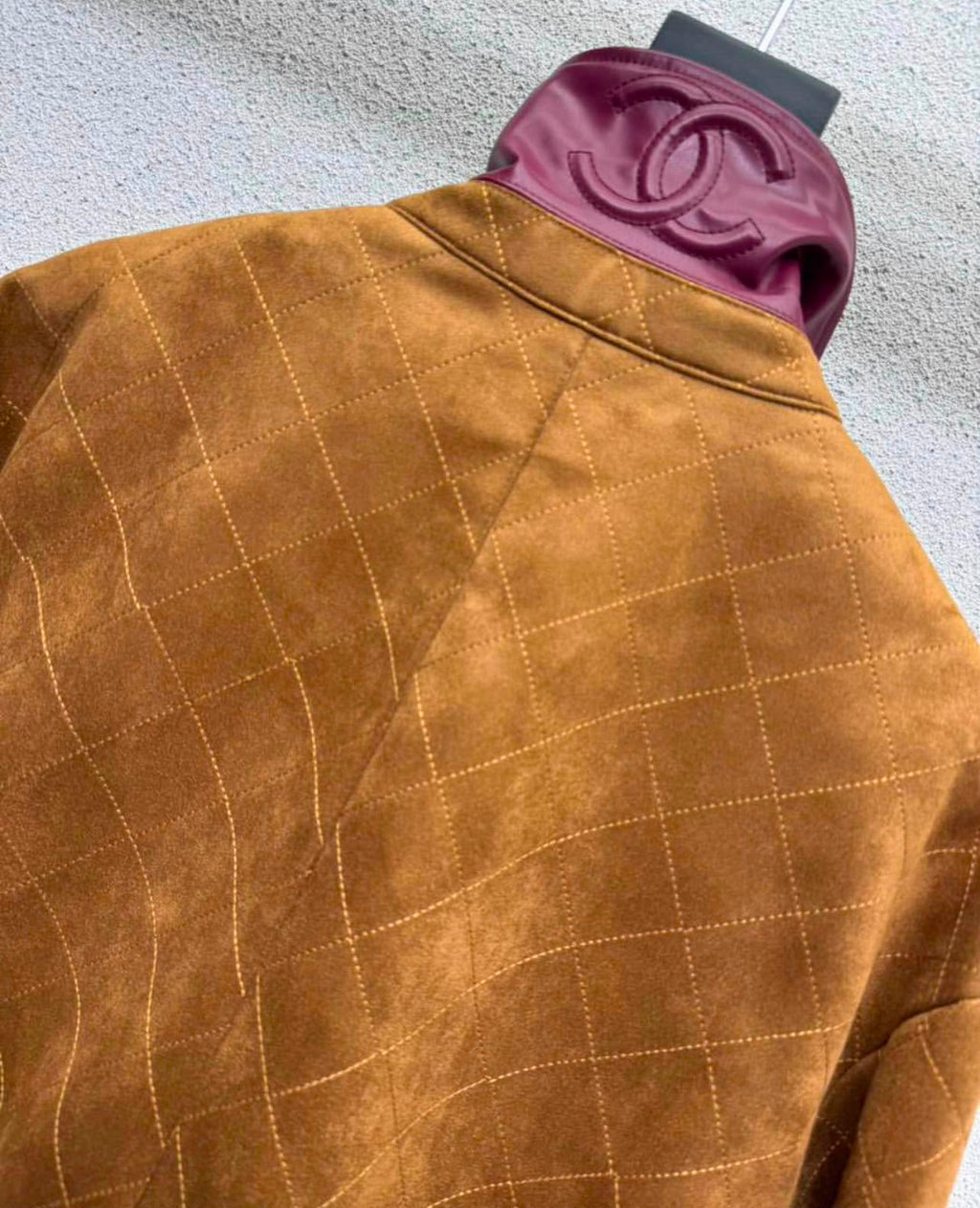 Chanel Quilted Suede Bomber Jacket / Zip