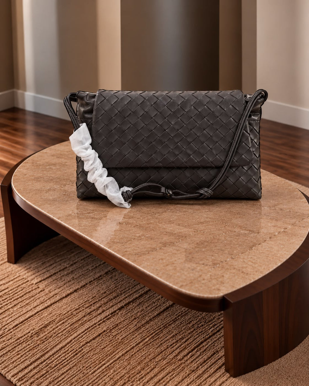 Bottega Veneta Intrecciato Suede/Leather Crossbody Bag