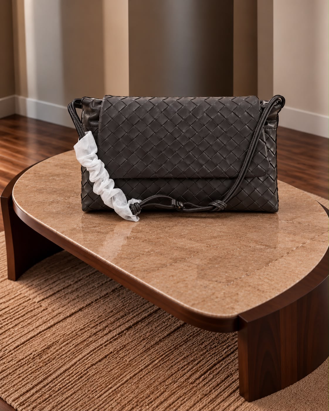 Bottega Veneta Intrecciato Suede/Leather Crossbody Bag