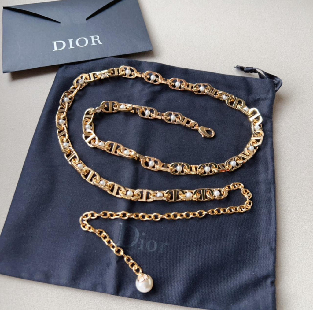 Dior CD Pearl Chain Belt