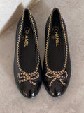 CHANEL Chain-Trim Ballet Flats