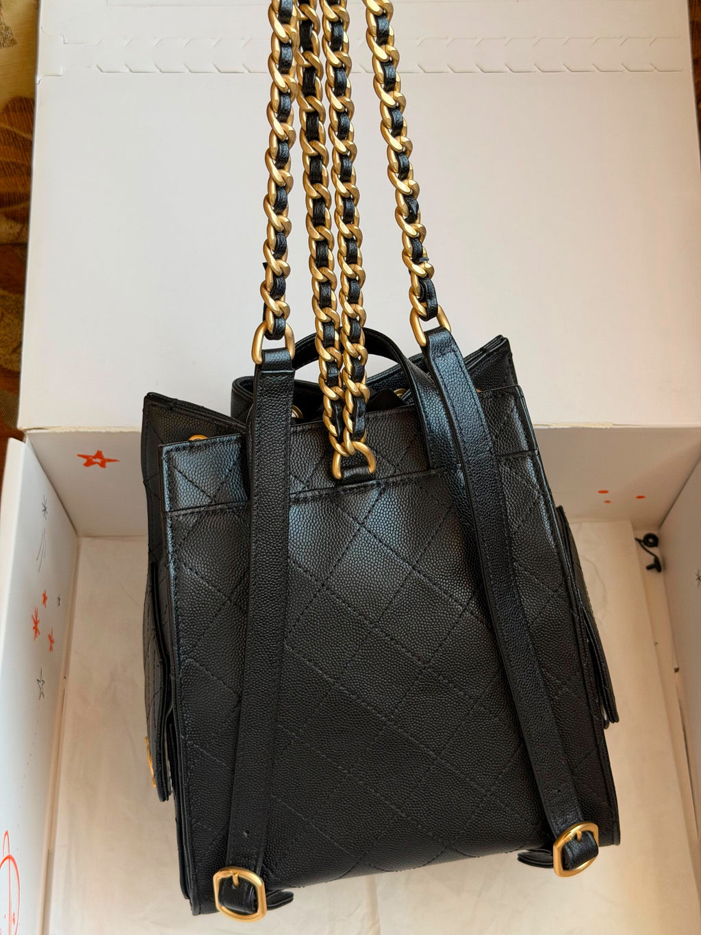 Chanel Quilted Leather Drawstring Bucket Bag