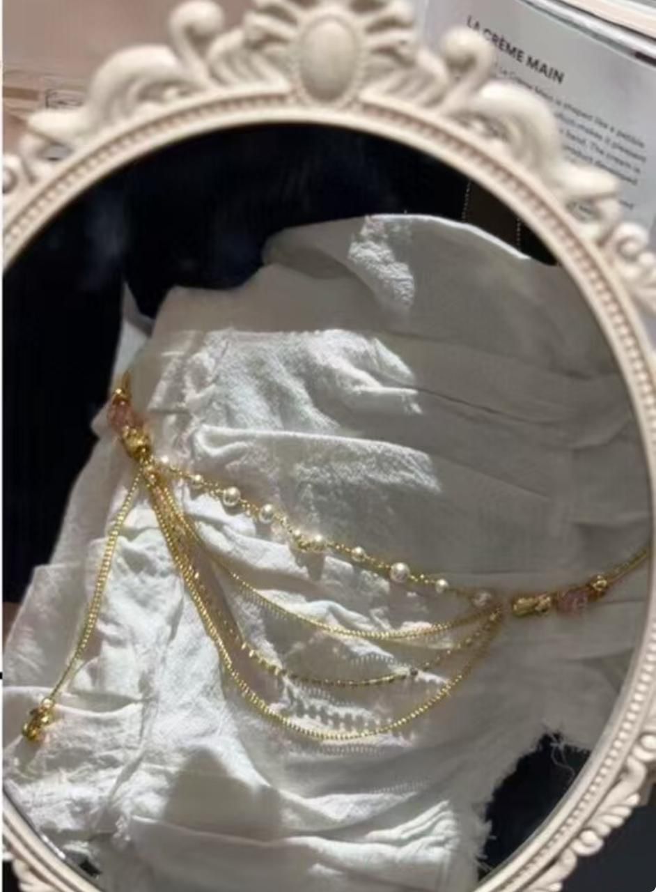CHANEL Vintage Gripoix Pearl & Crystal Multi-Chain Belt