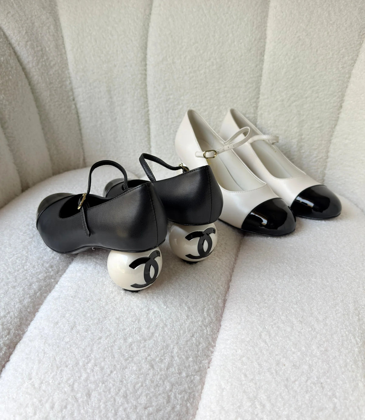 CHANEL Mary Janes Lambskin Patent Calfskin heels