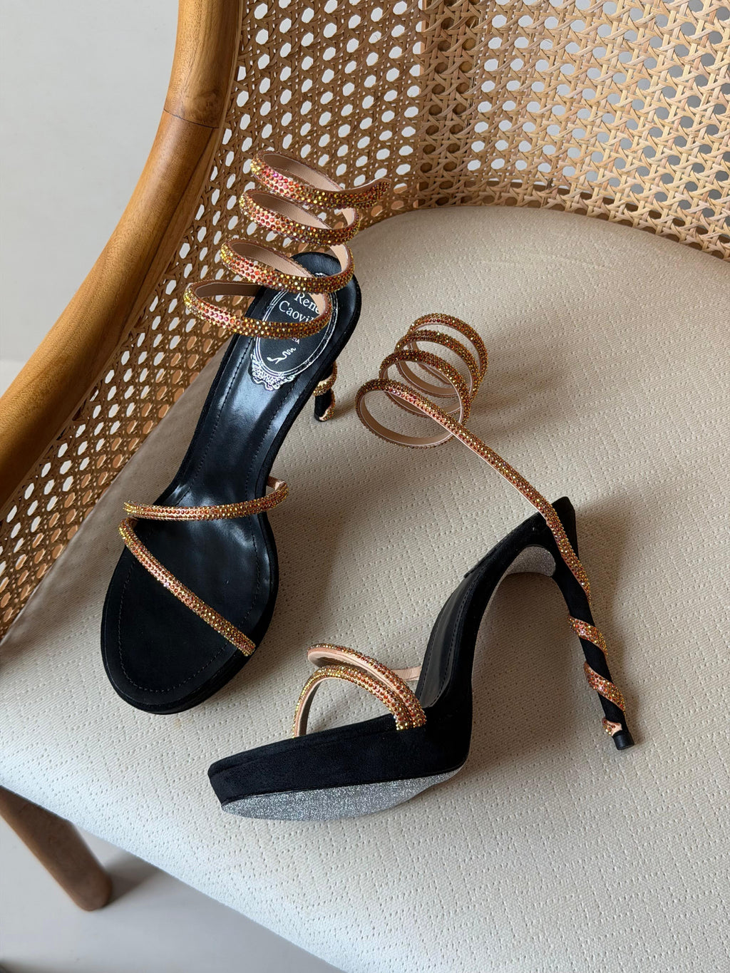 René Caovilla Crystal-Embellished Cleo Sandals