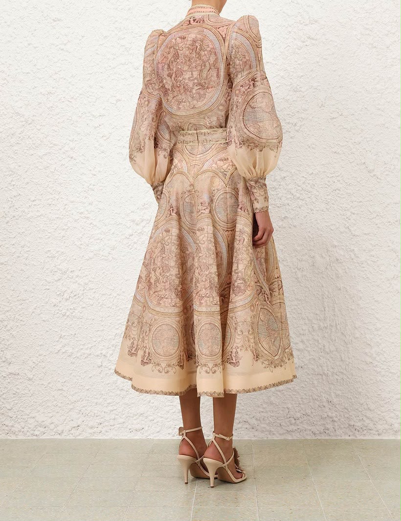 Zimmermann Silk-Twill Midi Dress