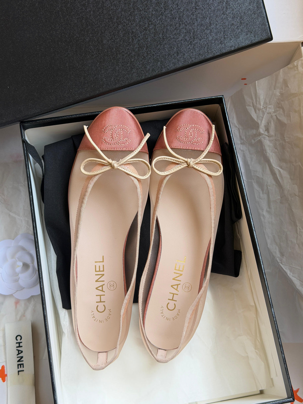 Chanel Mesh & Grosgrain Ballerina