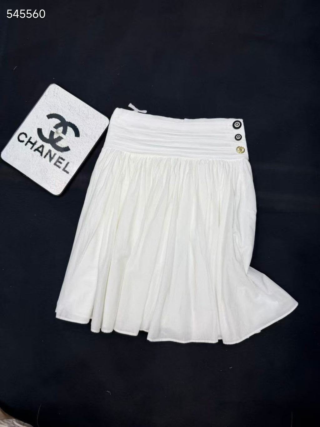 Chanel White Camisole SET with CC Logo