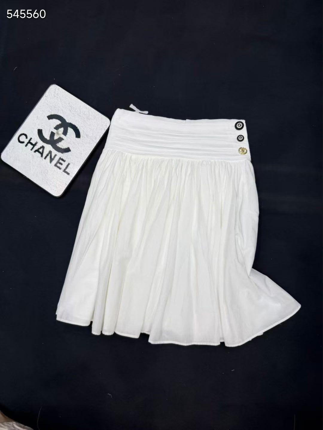 Chanel White Camisole SET with CC Logo