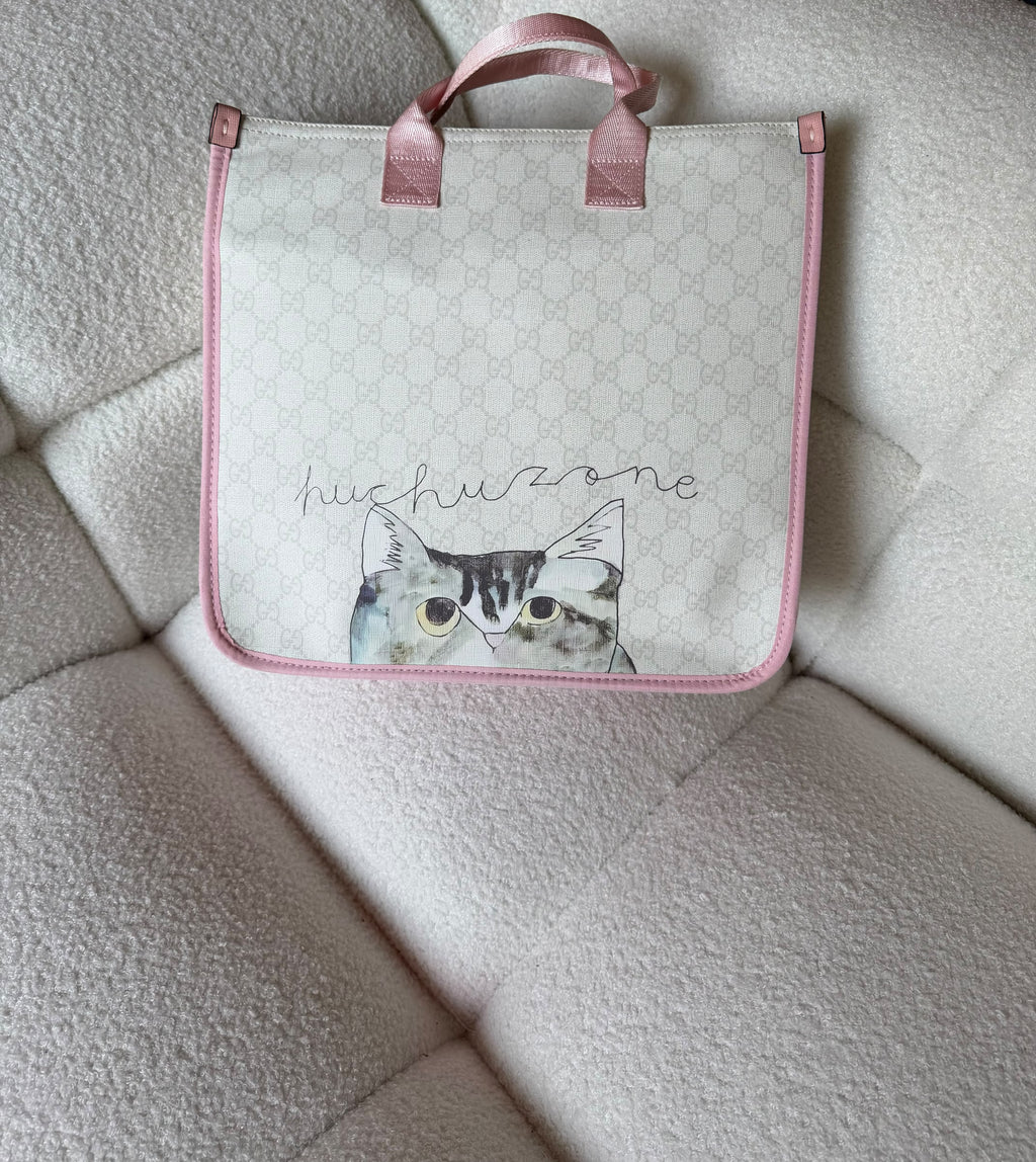 Gucci Kids Daffodil and Cat Tote