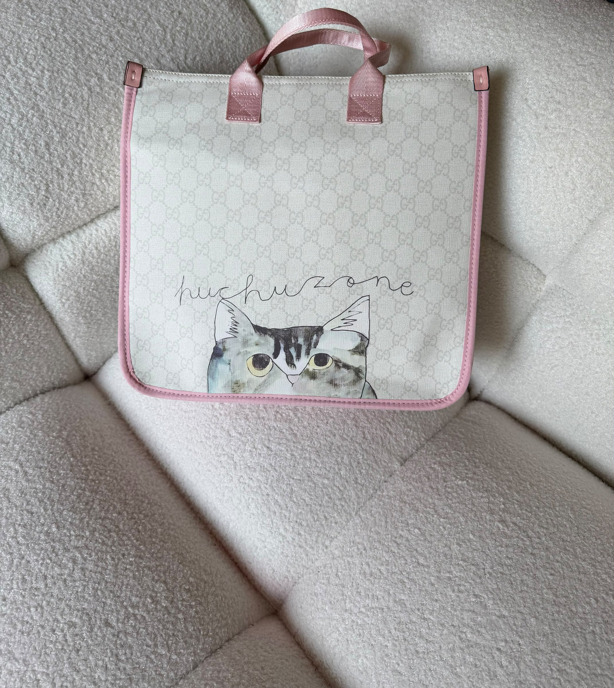Gucci Kids Daffodil and Cat Tote