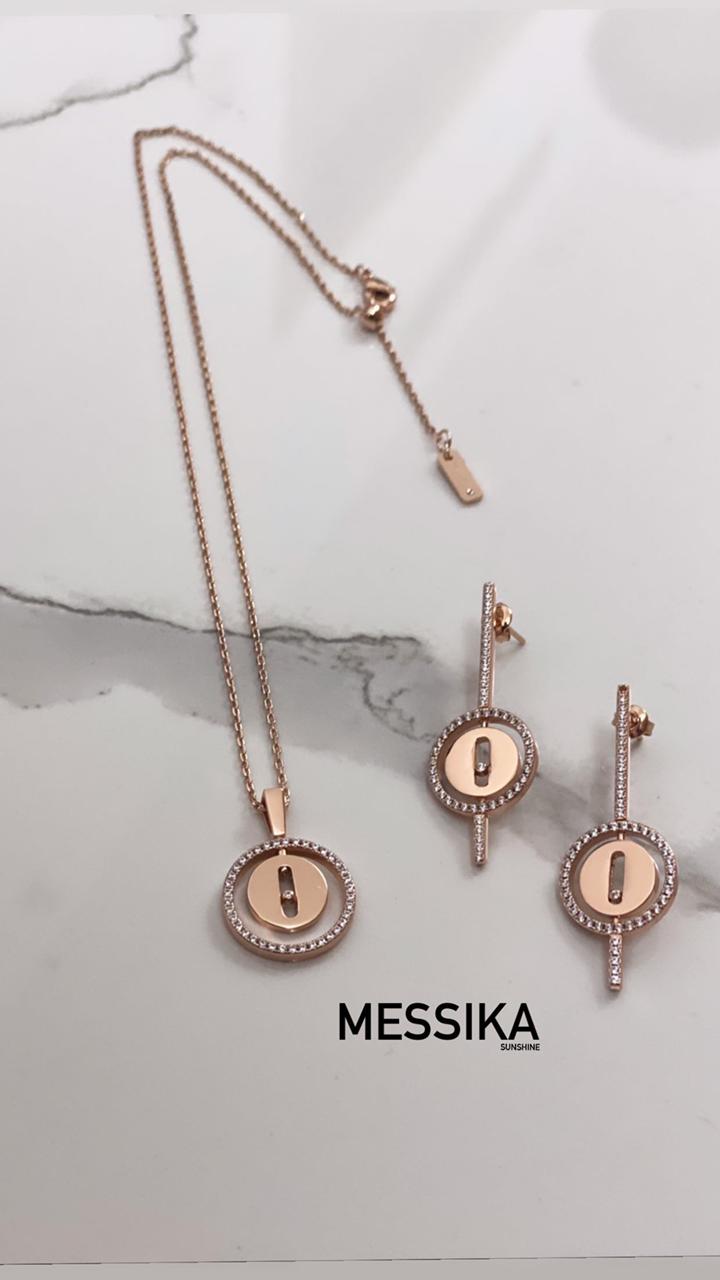 Messika Sunshine Diamond Pendant Necklace & Earrings Set