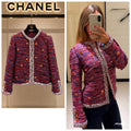 Chanel Pink & Purple Multicolored Lesage Tweed Braided Trim Jacket