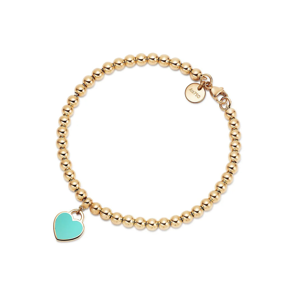 TIFFANY & CO Mini Heart Tag Bead Bracelet