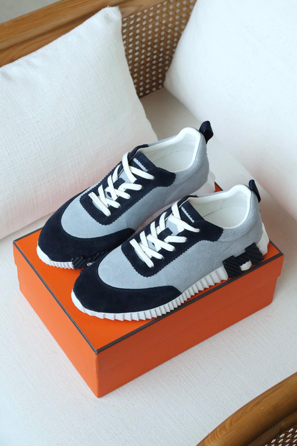 Hermès Bouncing Sneaker in Suede Leather and Technical Canvas
