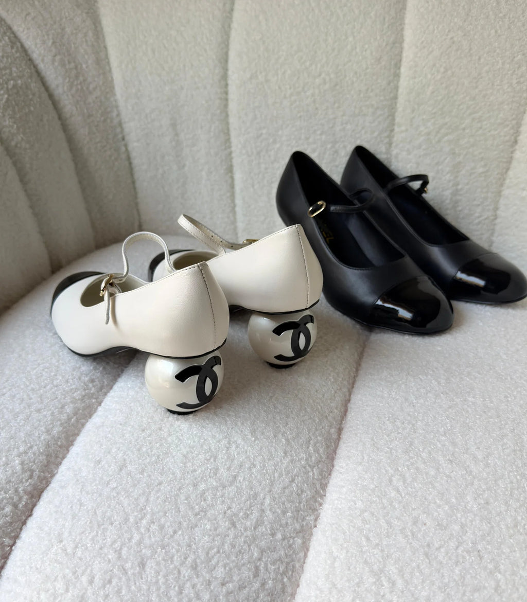 CHANEL Mary Janes Lambskin Patent Calfskin heels