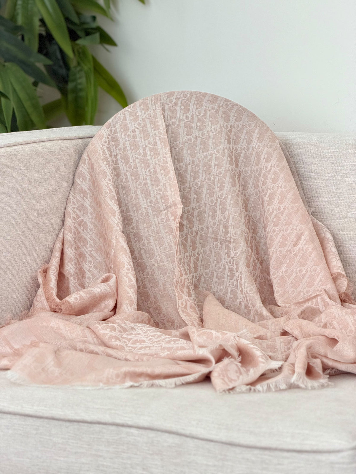 Dior Oblique Fringed Large Square Scarf