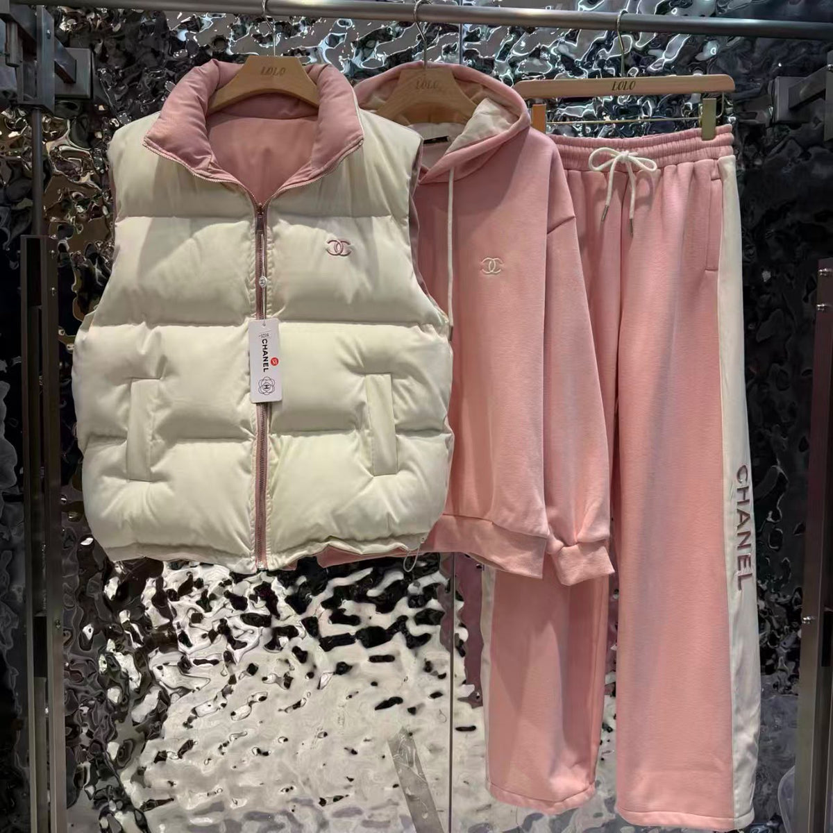 CHANEL Three-Piece Set with Reversible Vest
