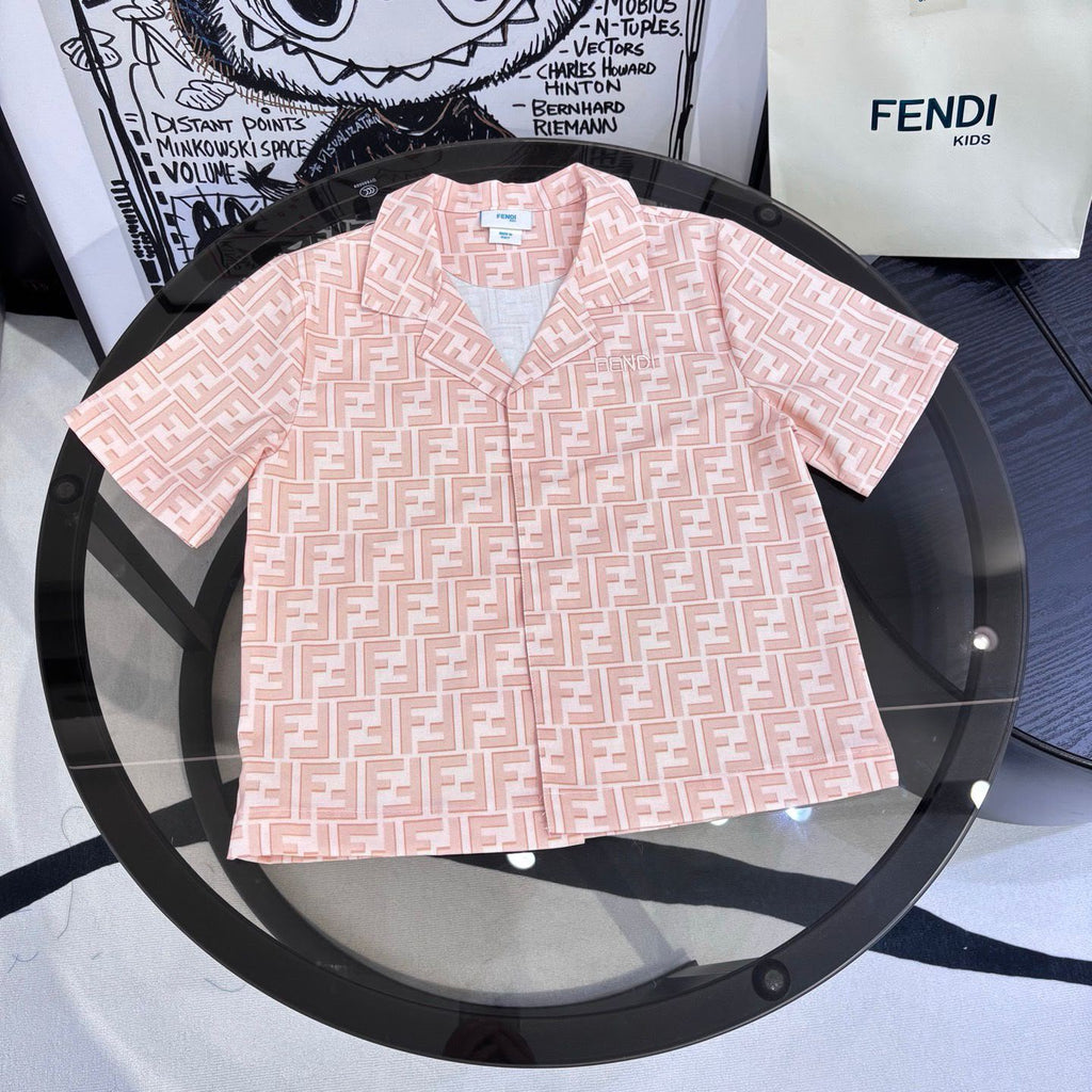 Fendi Kids Peach FF Shirt and Shorts Set