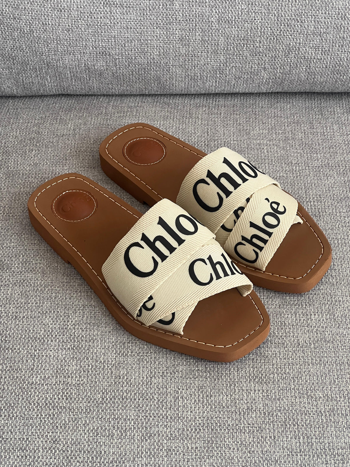 Chloé Woody Cross Strap Flat Slide Sandals