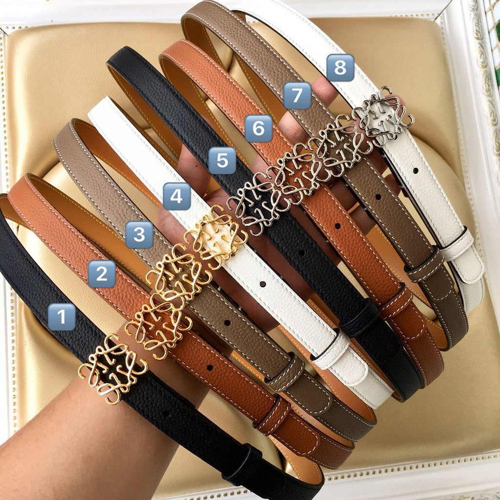 LOEWE Anagram Pebble Leather Belt