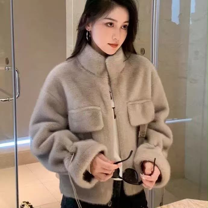 Fendi Mink / Shearling Fur Jacket with FF Buckle Flap Pockets