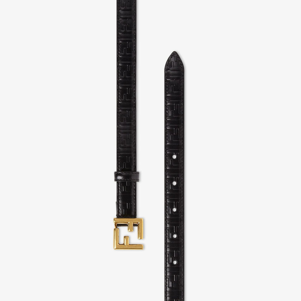 Fendi FF Logo Embossed Leather Belt