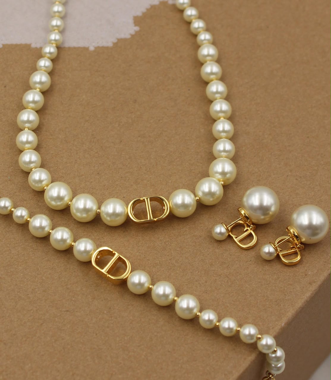 Dior CD Pearl Jewelry Set