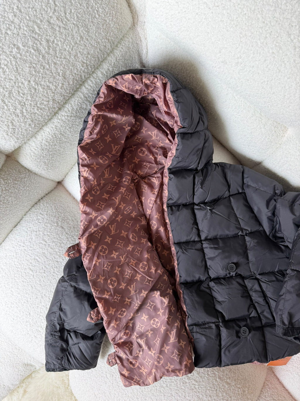 Louis Vuitton Kids Black Hooded Puffer Jacket