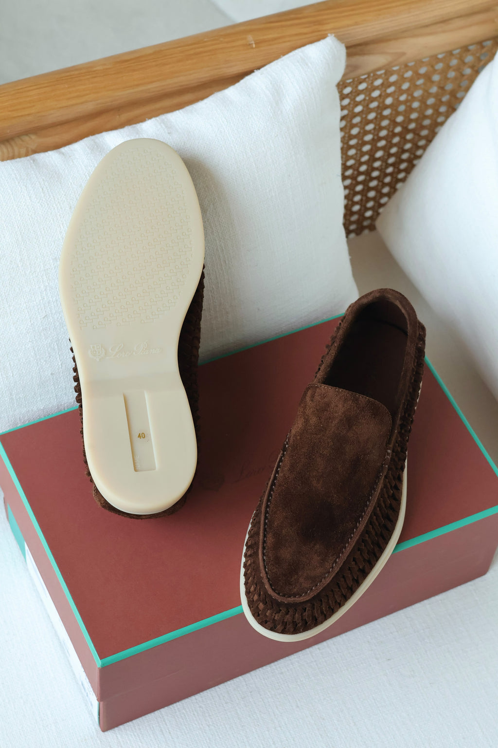Loro Piana Woven Suede Loafers