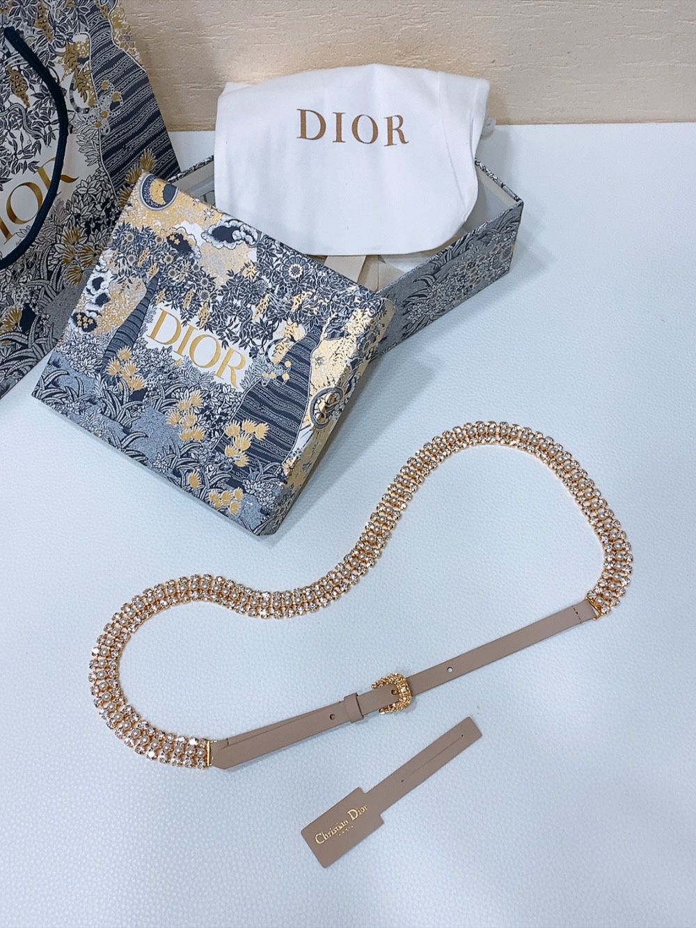 Dior Crystal Embellished Skinny Belt