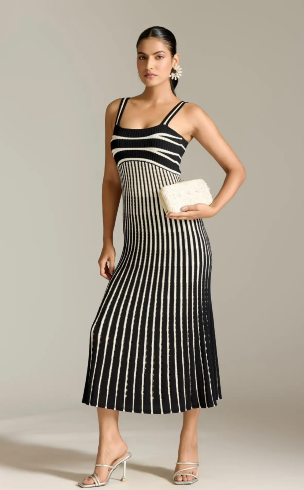 Sandro Striped Knit Maxi Dress
