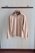 Burberry Check Collar Quarter Zip Sweatshirt