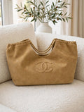 CHANEL Tonal Logo Soft Chain Tote Bag