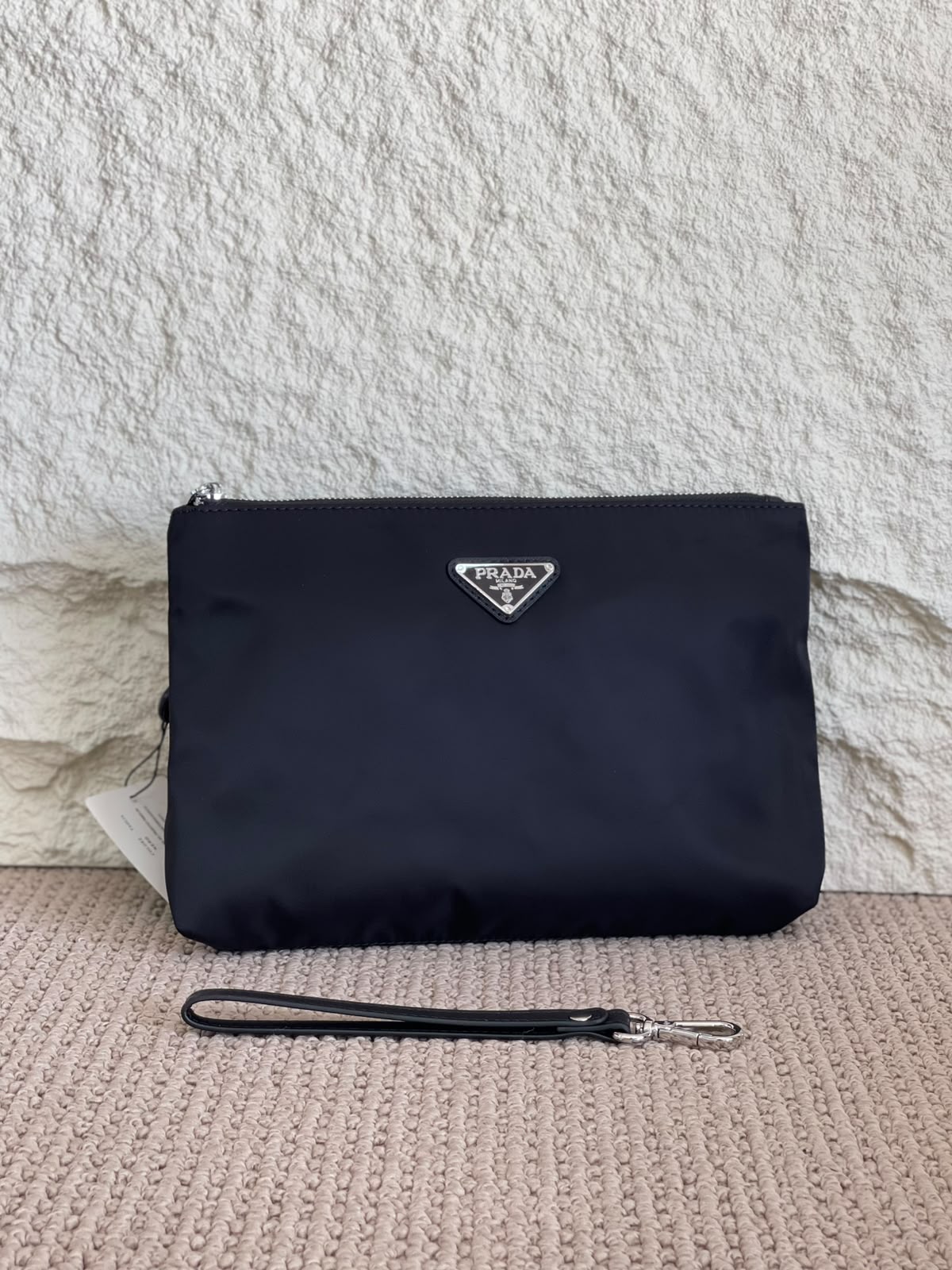 Prada wide logo Wrist Clutch