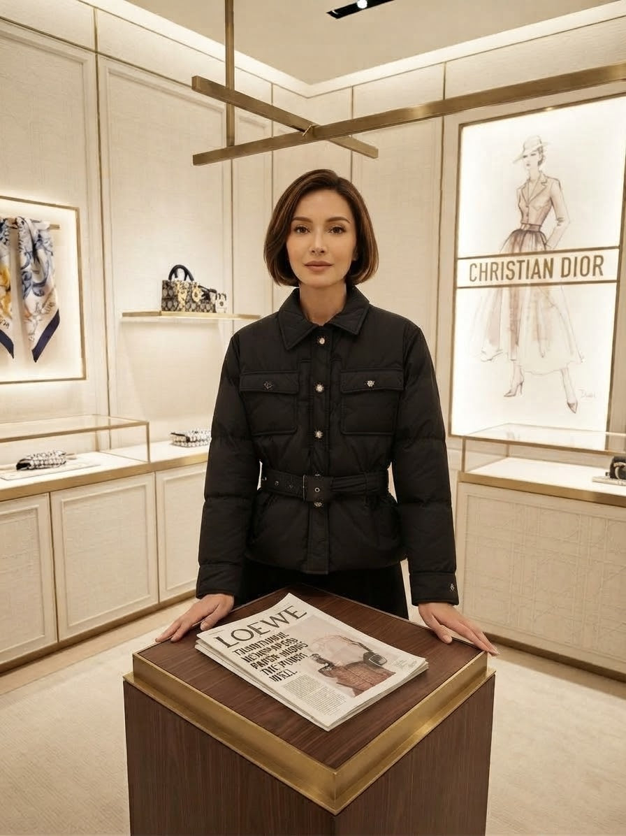 Dior Quilted Down Puffer Jacket with Belt