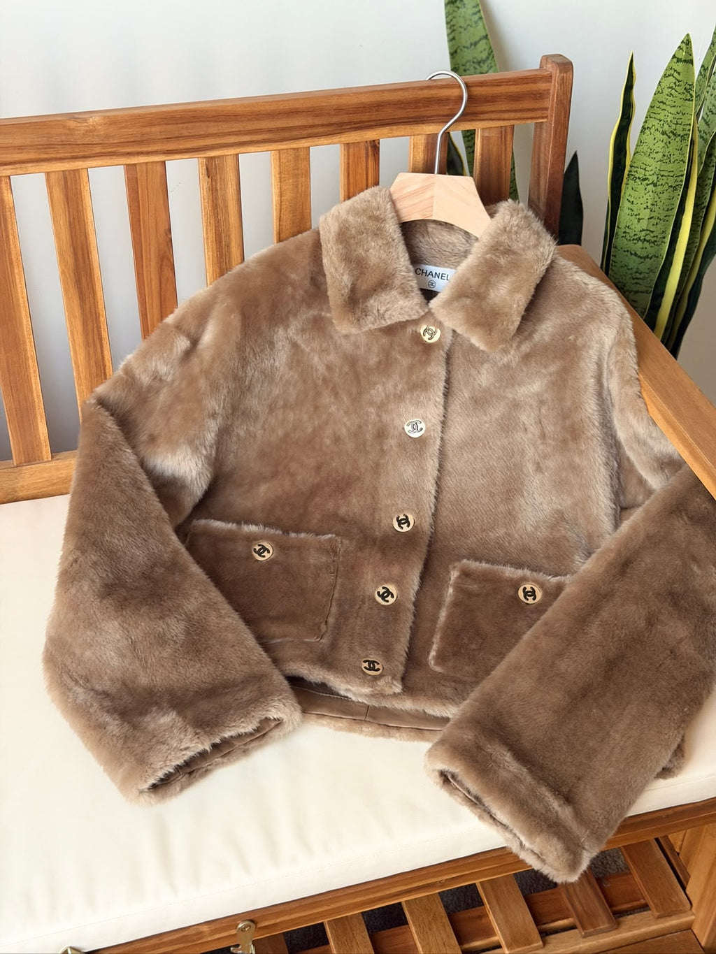 Chanel Faux Fur Shearling Short Jacket