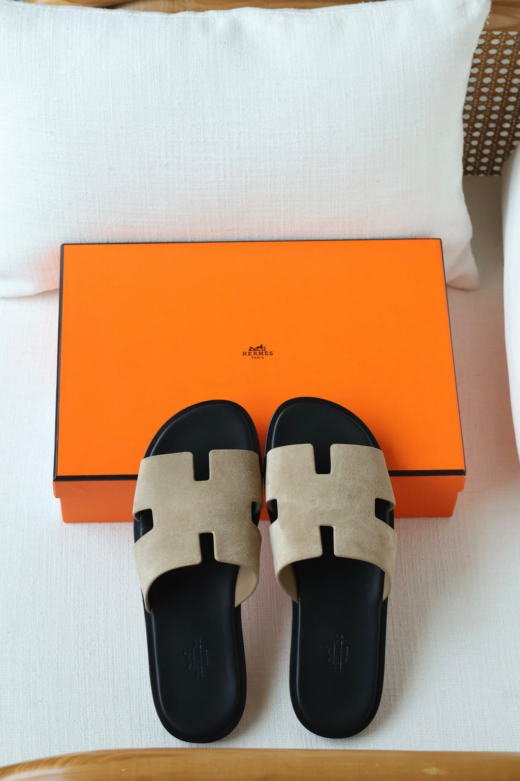 Hermès Oran Woven Canvas Slide Sandal